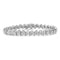 .925 Sterling Silver 1.0 cttw Miracle-Set Round Diamond S-Link Tennis Bracelet (I-J Color, I3 Clarity) -7" - Evallys.com # #