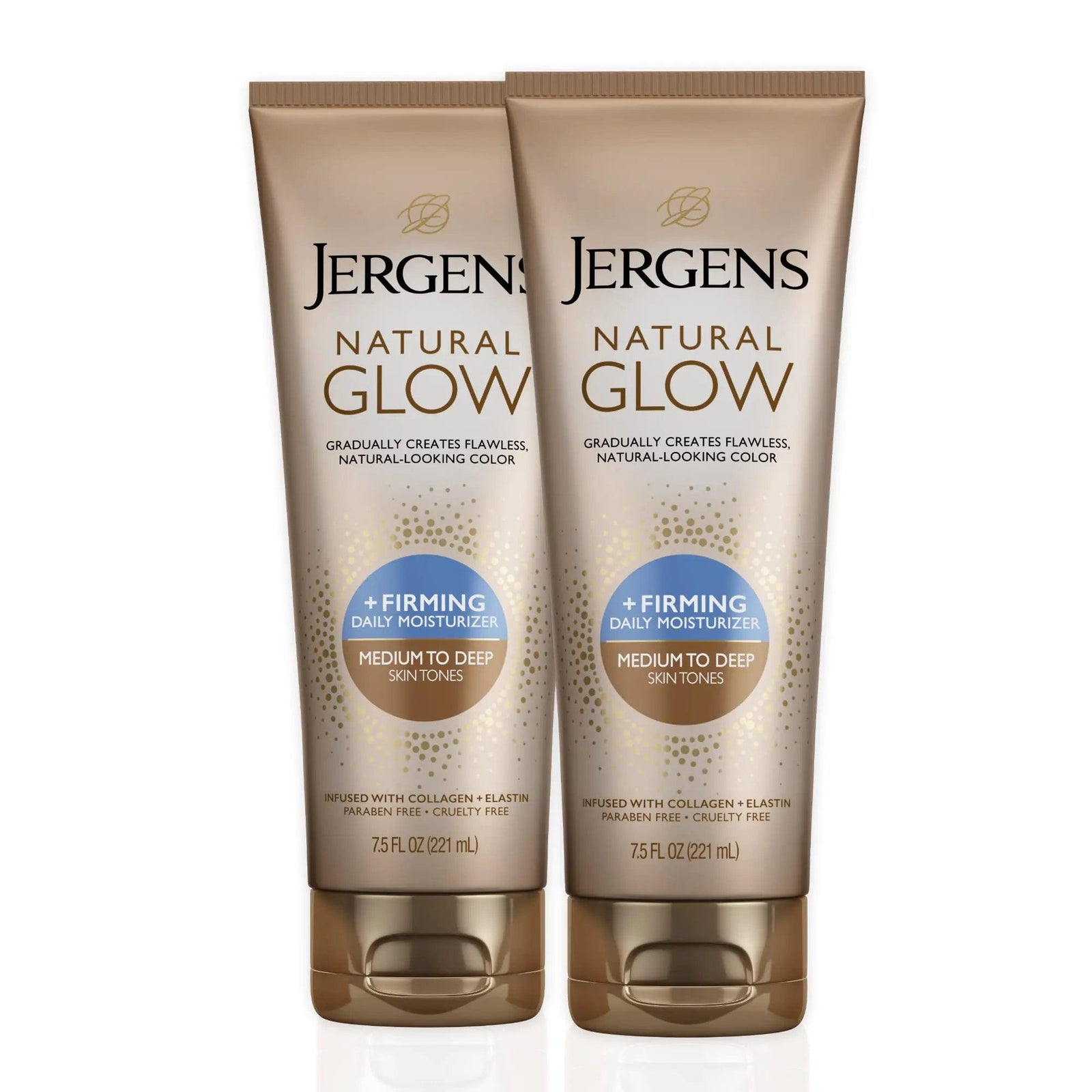 Jergens Natural Glow +FIRMING Self Tanner Body Lotion, Medium to Tan Skin Tone & Natural Glow 3-Day Self Tanner for Medium to Deep Skin Tone Lotion + 3-Day Self Tanner 7.5oz 2-Pack - Evallys.com # #