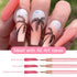 Nail Art Liner Brushes, 5Pcs Painting Nail Art Brush Set Nail Dotting Drawing Tool for Long Lines, Thin Details, Fine Drawing Sizes 4/8/12/20/25mm(Pink) Pink - Evallys.com # #