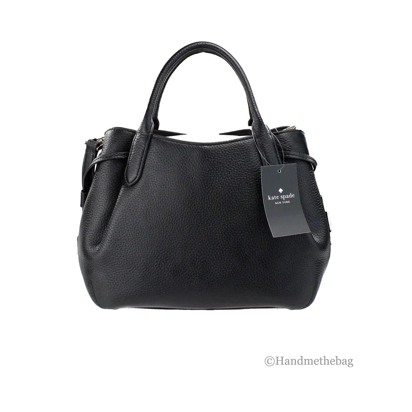 Kate Spade Dumpling Small Black Leather Satchel Crossbody Bag - Evallys.com # #