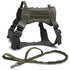 Nylon Tactical Dog Harness with Handle & Bungee Leash for Large Dogs - Evallys.com # #