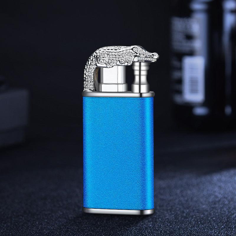 Creative Blue Tiger Double Fire Metal Winproof Lighter Inflatable Lighter - Evallys.com # #