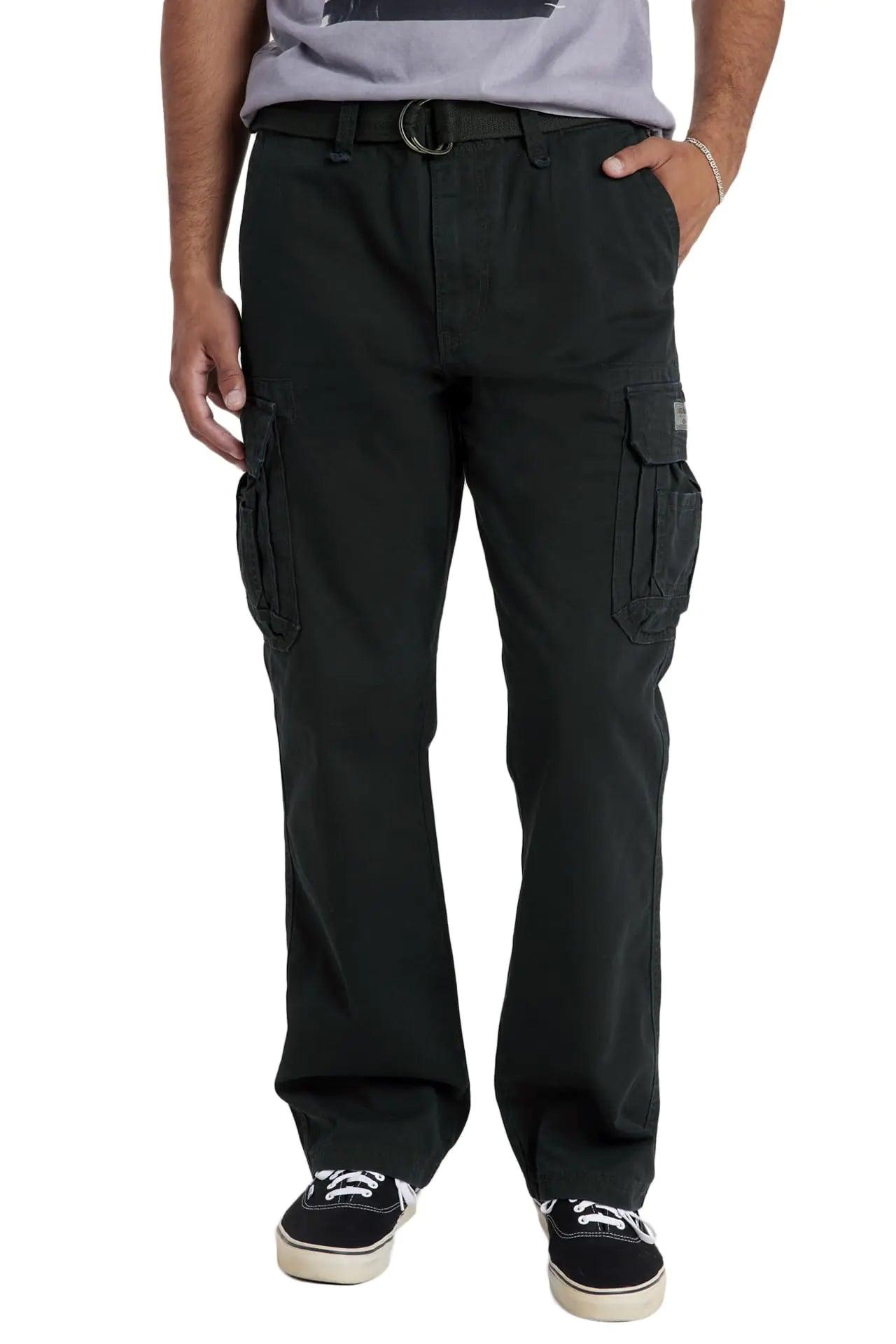 UNIONBAY Men's Survivor Iv Relaxed Fit Cargo Pant-Reg and Big and Tall Sizes 40W x 34L Black - Evallys.com # #