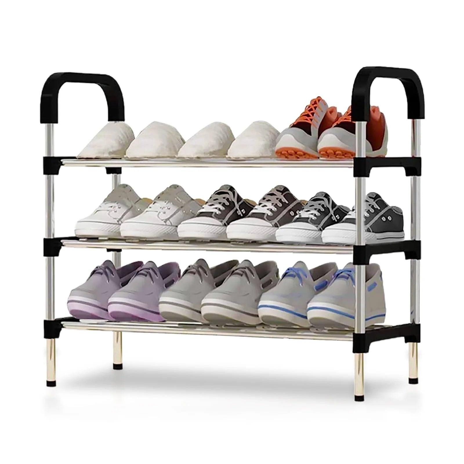 Yoytoo 5 Tier Shoe Rack, Stackable Metal 15 Pairs Shoes Organizer Storage Shelf for Closet Door Entryway - Evallys.com # #