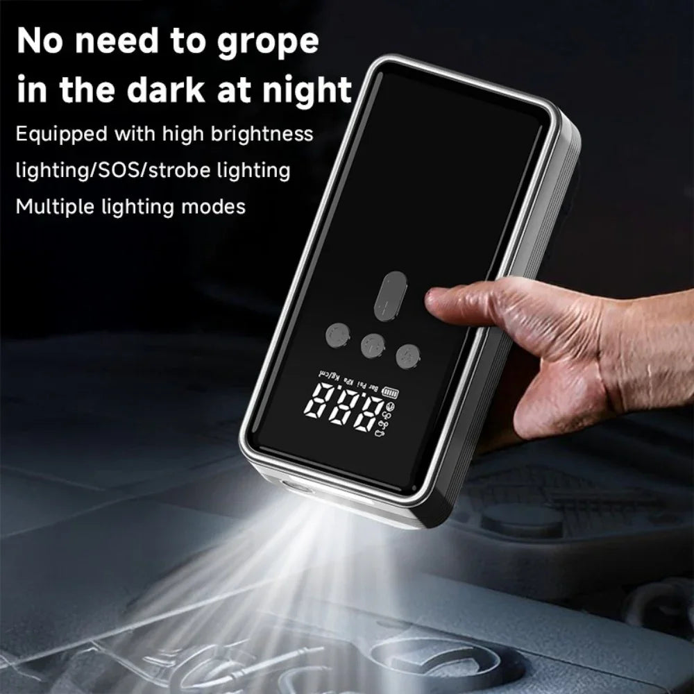 Car Battery Starter With Air Compressor 12V 2000A Car Battery Starter Digital Tire Inflator - Evallys.com