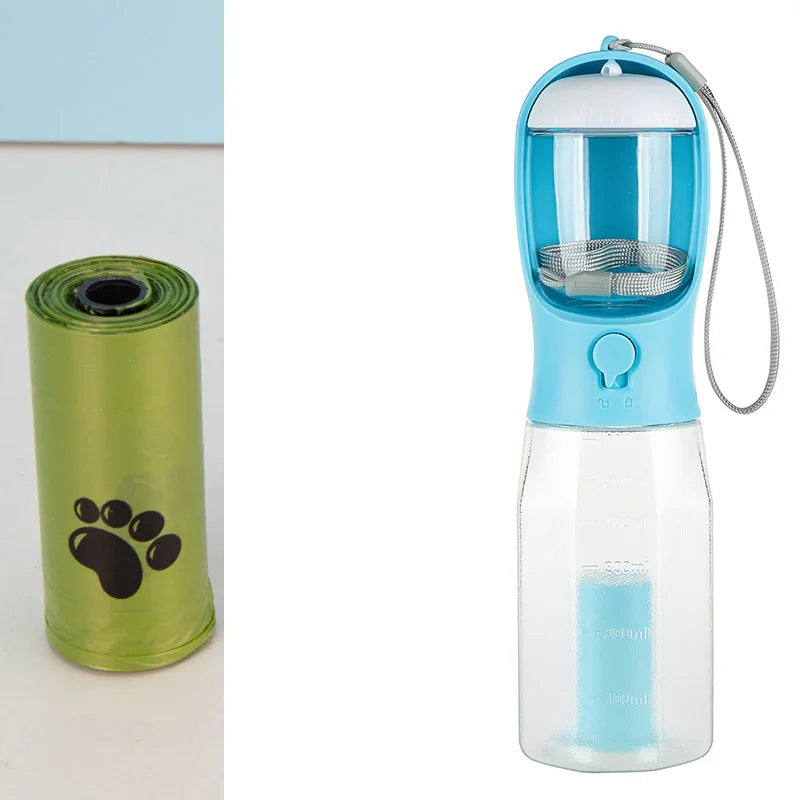 Portable Cat Dog Water Bottle Food Feeder Drinker Poop Dispenser 3 In 1 Leak-proof Multifunctional Dog Water Bottle Pet Products - Evallys.com