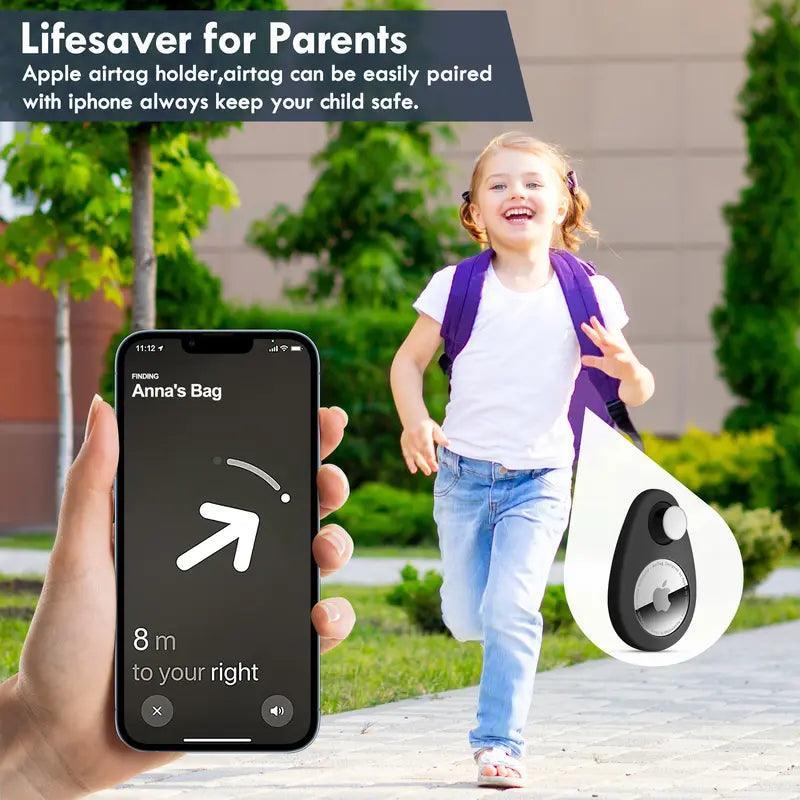 2 Pack Airtag Holder, GPS Tracker Case, Anti-Removal Airtag Silicone Case with Pins, Suitable for Children, Elderly, Pets, Backpack, Luggage - Evallys.com # #