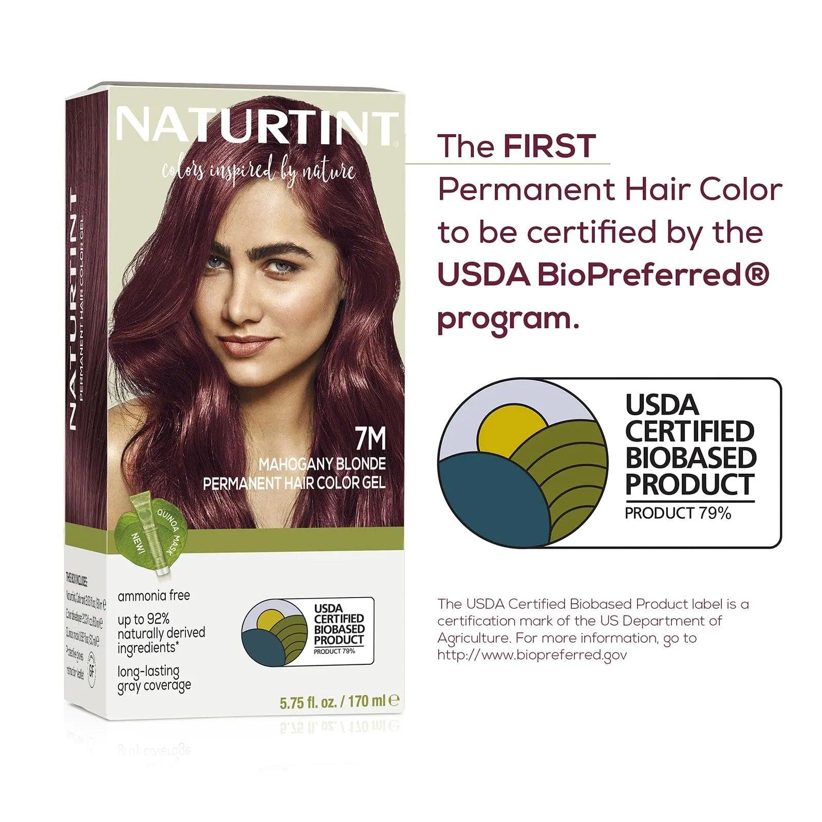 Naturtint Permanent Hair Color 7M Mahogany Blonde (Pack of 1), Ammonia Free, Vegan, Cruelty Free, up to 100% Gray Coverage, Long Lasting Results - Evallys.com # #