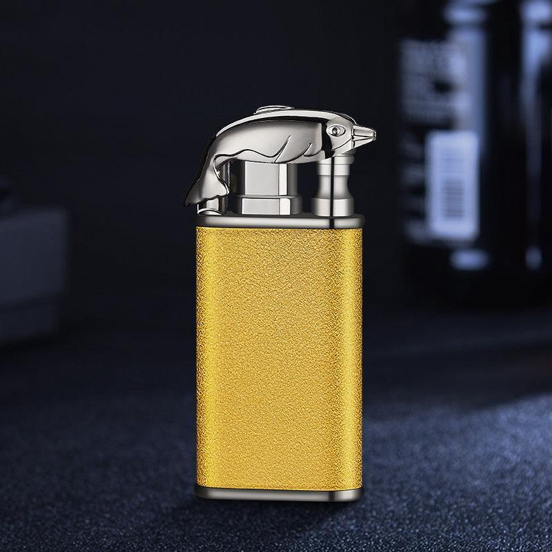 Creative Blue Tiger Double Fire Metal Winproof Lighter Inflatable Lighter - Evallys.com # #