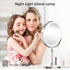 Lighted Makeup Mirror, 8" Rechargeable Double Sided Magnifying Mirror with 3 Colors, 1x/10x 360° Rotation Touch Screen Vanity Mirror, Brightness Adjustable Magnification Cosmetic Light up Mirror Nickel - Evallys.com # #