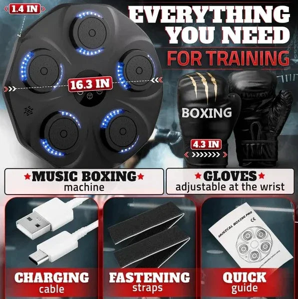 Music Boxing Machine – Wall Mounted Bluetooth Punching Pad for Adults - Evallys.com