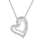 .925 Sterling Silver 1/2 cttw Lab Grown Diamond Double Heart Pendant Necklace (F-G Color, VS2-SI1 Clarity) - Evallys.com # #