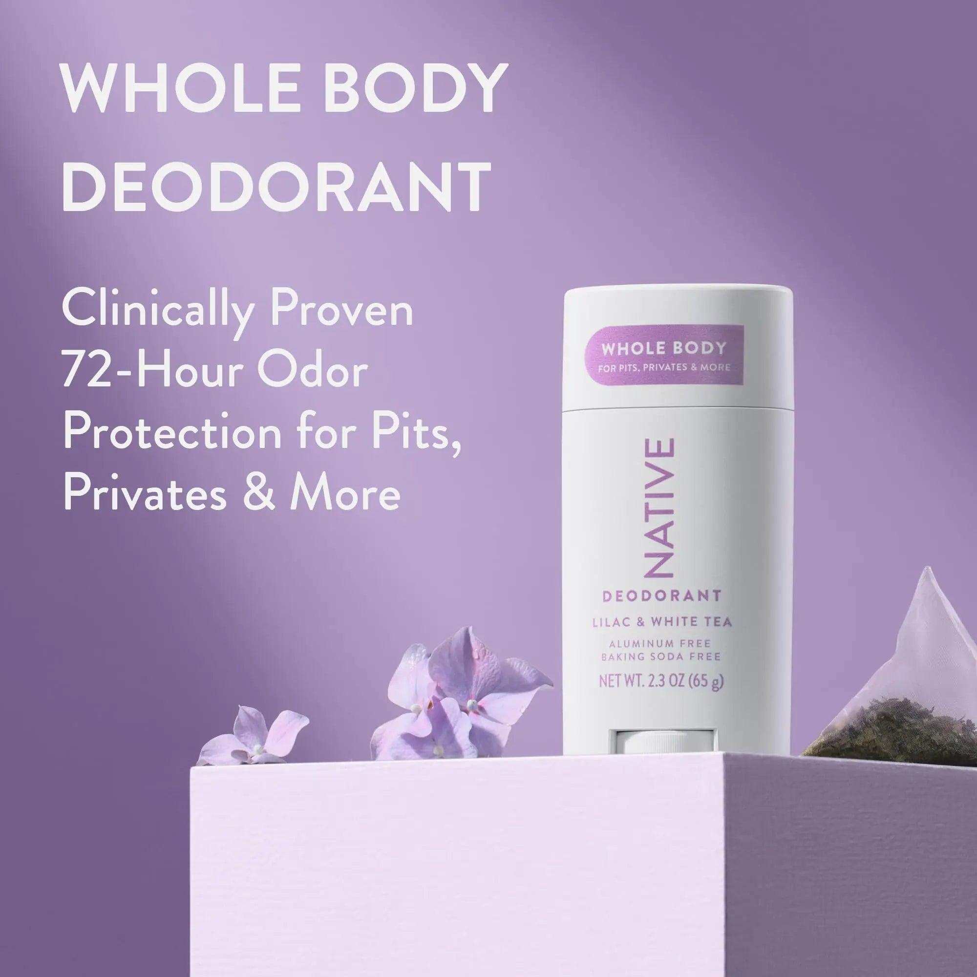 Native Whole Body Deodorant Stick Contains Naturally Derived Ingredients, Deodorant for Men and Women | 72 Hour Odor Protection, Aluminum Free with Coconut Oil and Shea Butter | Lilac & Tea Lilac & White Tea - Evallys.com # #