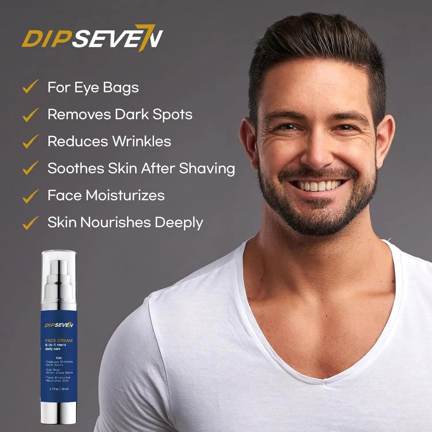 6 in 1 Mens Face Moisturizer: Face Cream for Men - Mens Face Moisturizer-Eye Bags Treatment & Face Lotion for Men, Mens Anti Aging Cream, Wrinkles Cream, After Shave Lotion for Men, 1.7 oz - Evallys.com # #