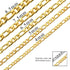 Figaro Chain Necklace Stainless Steel Real Gold Plated Chains for Men Women Jewelry Gift for Men Women 8.5mm width 24 Inches Real Gold-Plated - Evallys.com # #