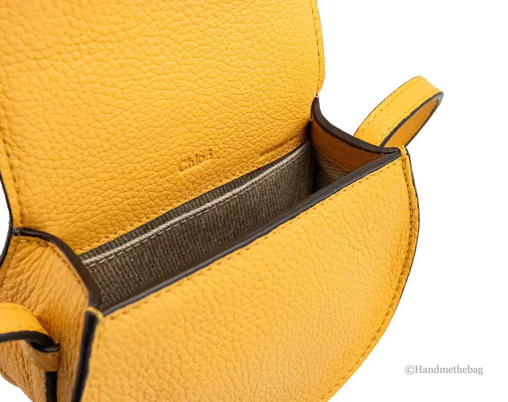 Chloe Nano Marcie Tan Apricot Leather Shoulder Saddle Bag - Evallys.com # #