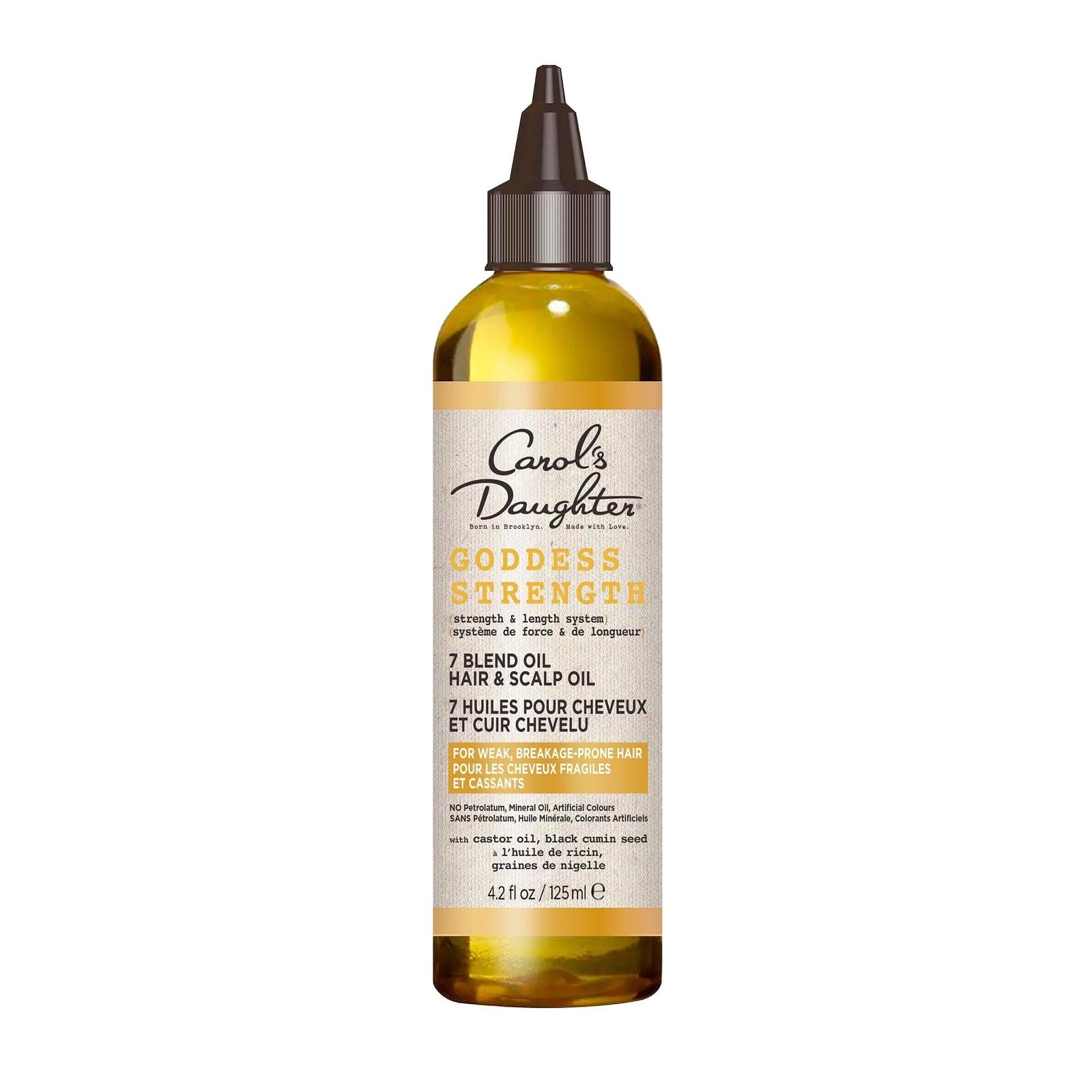 Carol's Daughter Goddess Strength 7 Oil Blend Scalp and Hair Oil for Wavy, Coily and Curly Hair, Hair Treatment Serum with Castor Oil for Weak Hair, 4.2 Fl Oz - Evallys.com # #