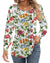 Ficerd Women's Puff Long Sleeve Tunic Tops Pleated Crew Neck Blouses Dressy Casual Loose Fit Fall and Winter Shirts Pink Floral Large - Evallys.com