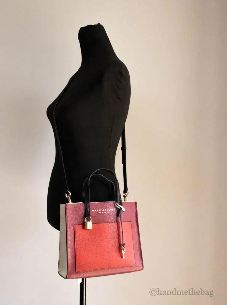 Marc Jacobs Grind Mini Pomegranate Colorblock Leather Tote - Evallys.com # #