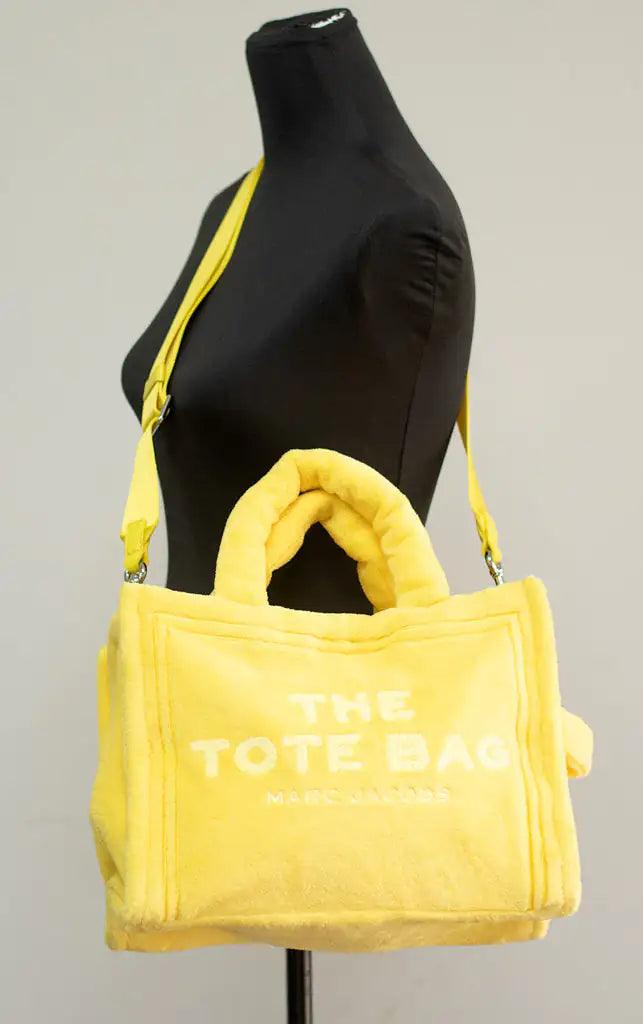 Marc Jacobs The Terry Tote Yellow Medium Soft Terry Fabric Crossbody Handbag - Evallys.com # #