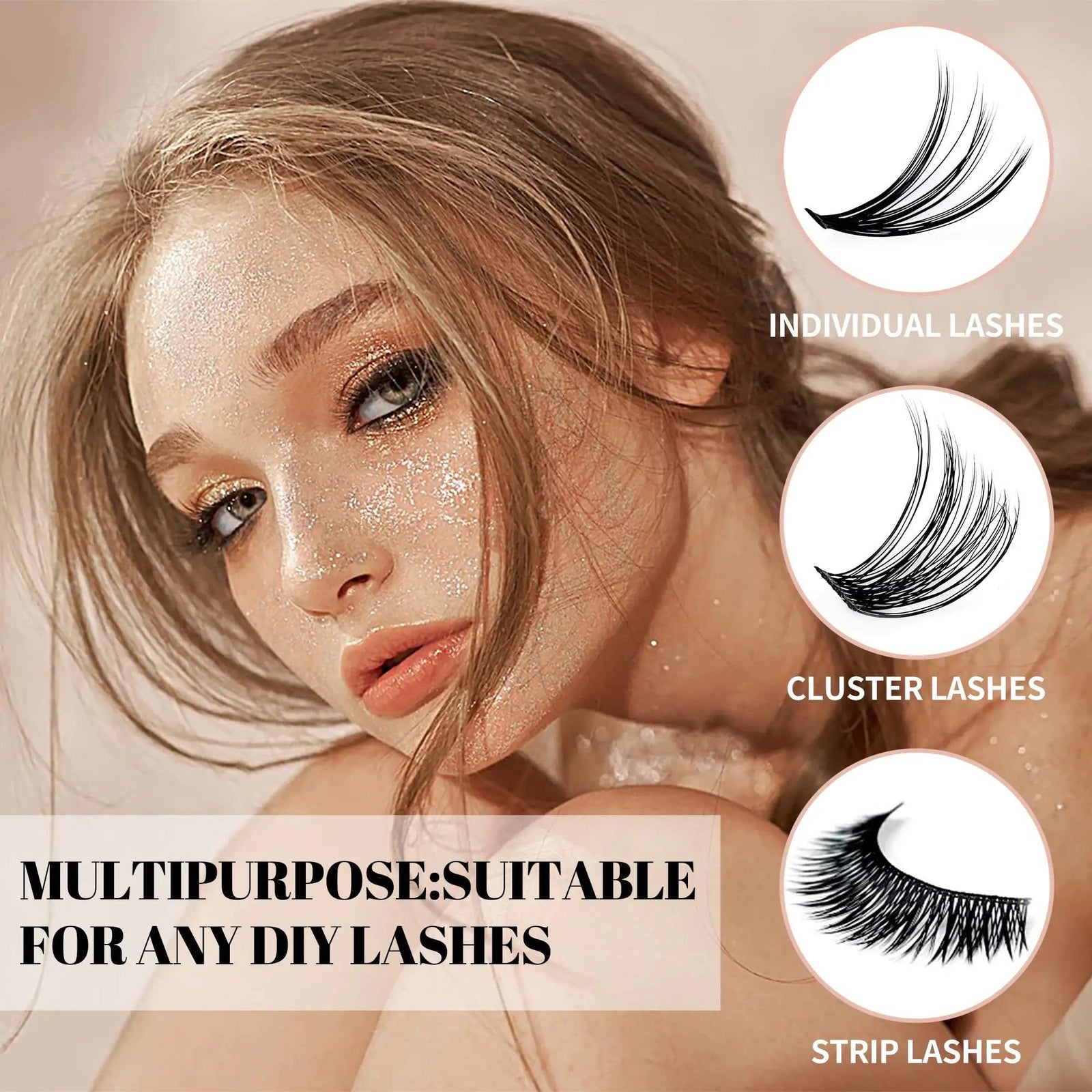 GEMERRY Lash Bond and Seal Cluster Lash Glue for Individual Lashes Long Retention 48-72 Hours Waterproof Individual Lash Glue for Lash Clusters DIY Eyelash Extensions Glue at Home 10ml BLACK BOND+CLEAR SEAL - Evallys.com # #