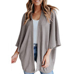 Bat Sleeve Waffle Gerson Women's Cardigan - Evallys.com # #