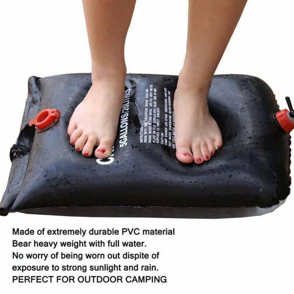 20L Camping Shower Portable Compact Solar Sun Heating Bath Bag Outdoor Travel - Evallys.com # #