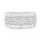 .925 Sterling Silver 1cttw Multi-Row Round and Baguette-Cut Diamond Modern Band Ring (I2-I3 Clarity, H-I Color) - Evallys.com # #