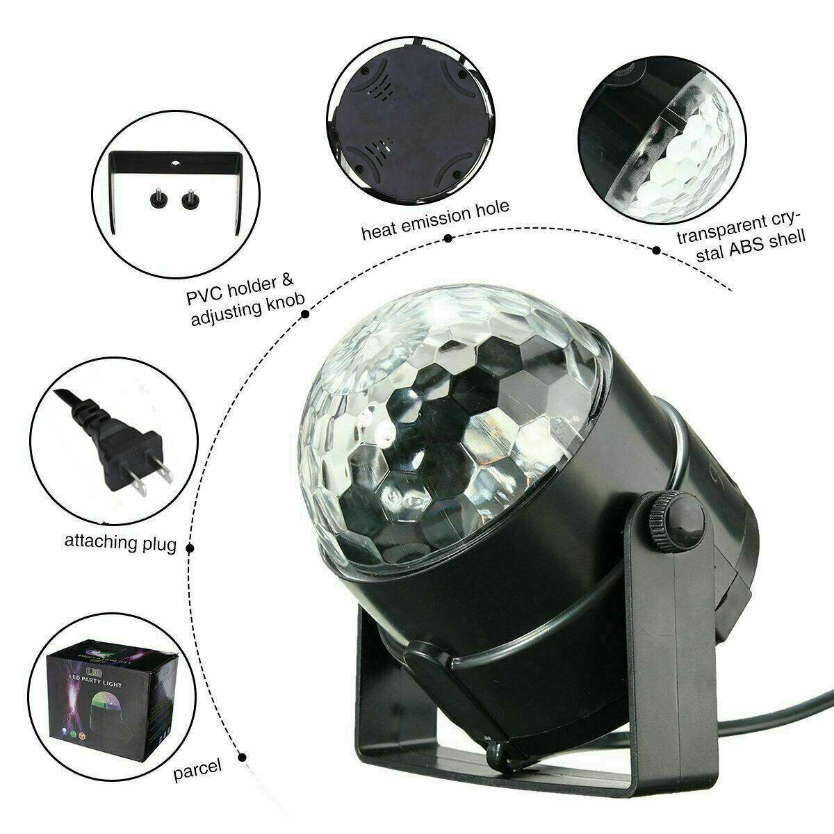 Disco Party Lights Strobe LED DJ Ball Sound Activated Bulb Dance Lamp Decoration - Evallys.com # #