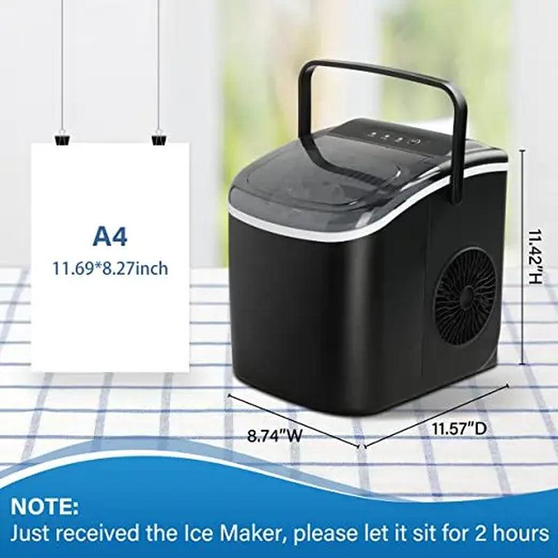 Simple Deluxe Ice Maker Machine for Countertop, 26Lbs Ice/24Hrs, 9 Ice Cubes Ready in 6 Mins, Self-Clean, with Scoop and Basket Kitchen Lightweight Utensils Portable - Evallys.com # #