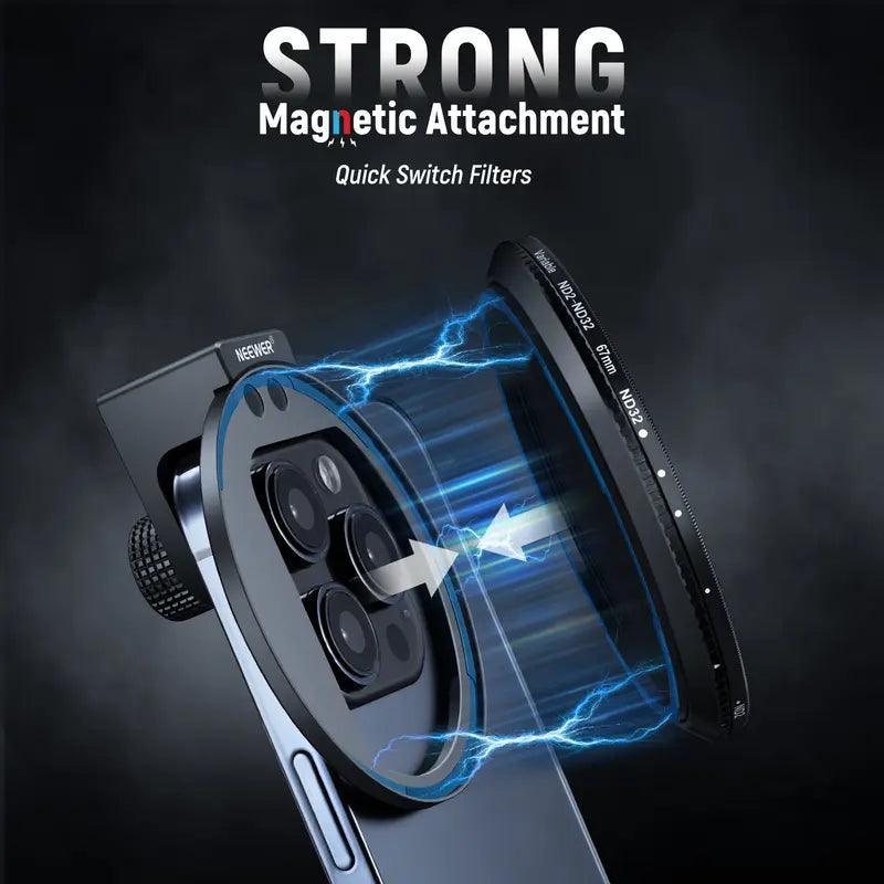 NEEWER Clip on 67Mm ND2-32 Magnetic Phone Lens Filter Kit - Evallys.com # #