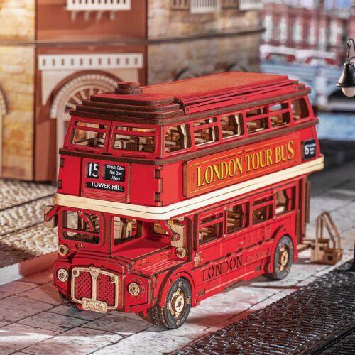 Rolife London Tour Bus Car 3D Wooden Puzzle Model Toy Home Decor Xmas Gift - Evallys.com # #