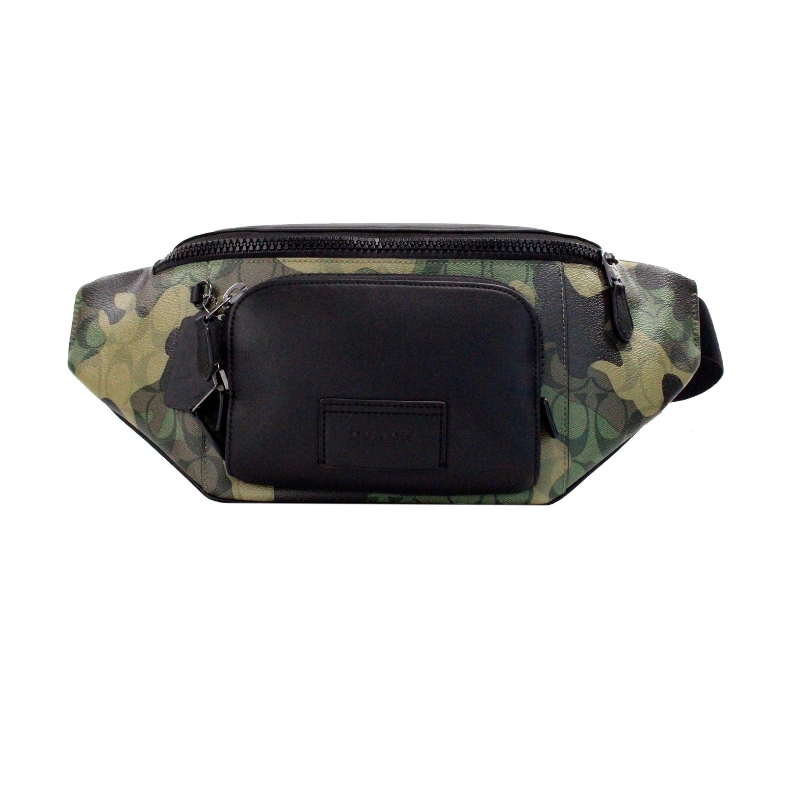 Coach Track Green Signature Camo Print Coated Canvas Belt Bag - Evallys.com # #