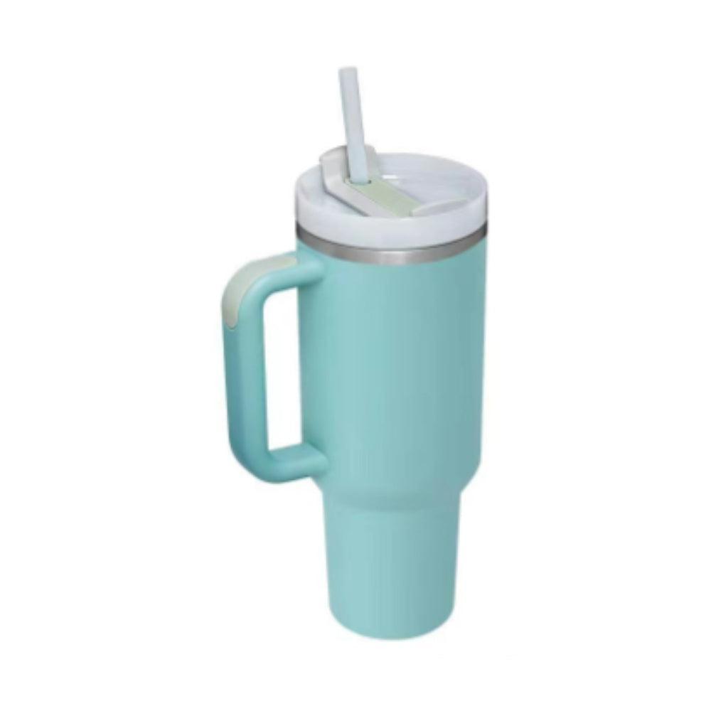 40 Oz Tumbler With Handle Straw Insulated, Stainless Steel Spill Proof Vacuum Coffee Cup Tumbler With Lid Tapered Mug Gifts For Valentine Lover Suitable For Car Gym Office Travel - Evallys.com