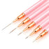 Nail Art Liner Brushes, 5Pcs Painting Nail Art Brush Set Nail Dotting Drawing Tool for Long Lines, Thin Details, Fine Drawing Sizes 4/8/12/20/25mm(Pink) Pink - Evallys.com # #