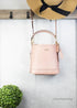 Coach Mollie 22 Shell Pink Straw Leather Bucket Crossbody - Evallys.com # #