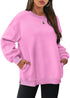 WIHOLL Womens Oversized Sweatshirts Crewneck Long Sleeve Tops Fleece Pullover Fall Fashion Clothes with Pocket Pink XX-Large - Evallys.com # #