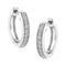 10K White Gold 1/4 cttw Shared Prong Set Round-Cut Diamond Beaded Hoop Earrings (I-J Color, I3 Clarity) - Evallys.com # #