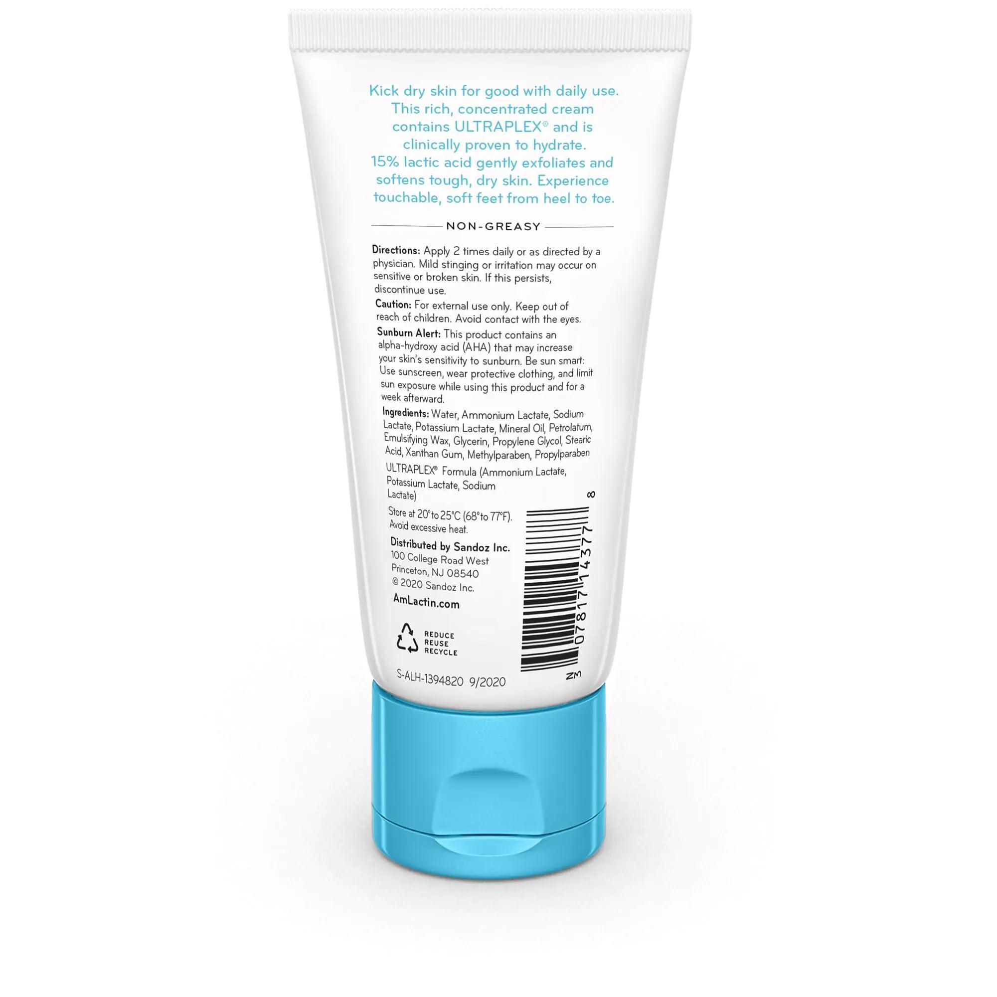 AmLactin Foot Repair Foot Cream Therapy, 3 oz + One Pair Moisturizing Heel Socks Foot Cream + Moisturizing Socks - Evallys.com