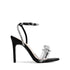 DREAM PAIRS Women's Double Bowknots Crystal Sandals Clear Slingback Heels Square Toe Shoes for Party Wedding 6.5 Black - Evallys.com # #