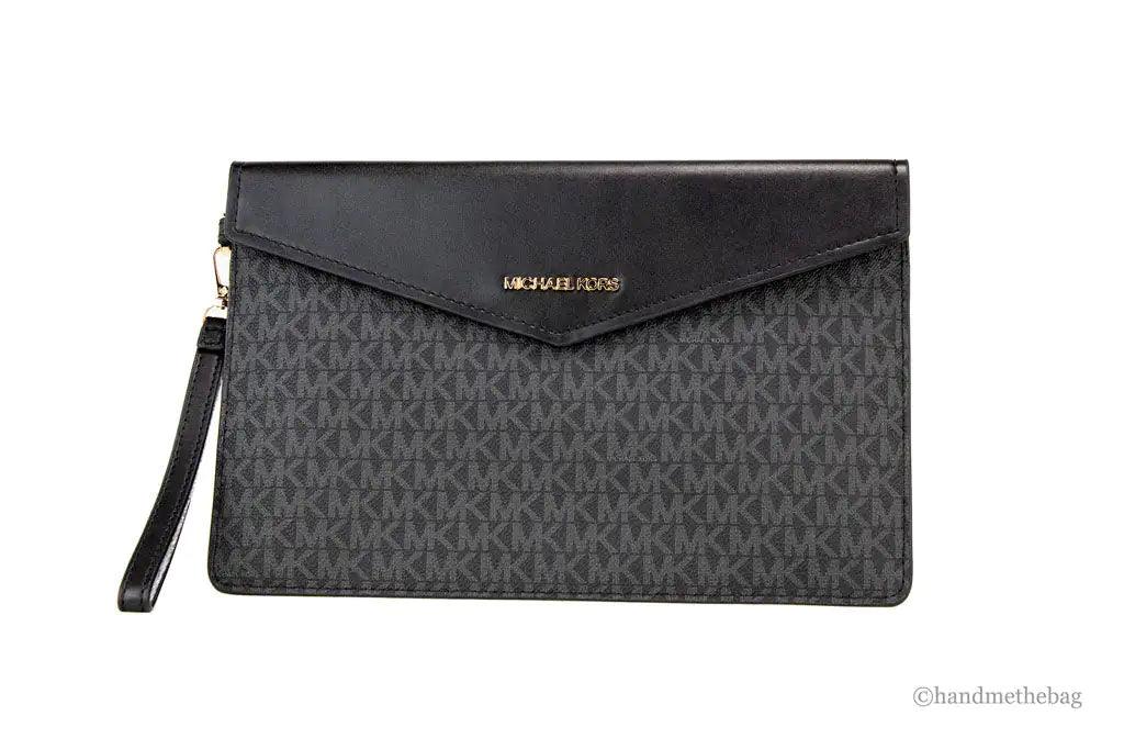 Michael Kors Maisie Large Black Pebbled Leather 3-in-1 Multifunctional Crossbody Clutch Tote Bag - Evallys.com # #