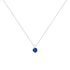 10K White Gold Round Brilliant Cut Lab Grown Blue Diamond 4-Prong Solitaire Pendant Necklace (Blue Color, VS2-SI1 Clarity) - 18" - Evallys.com # #