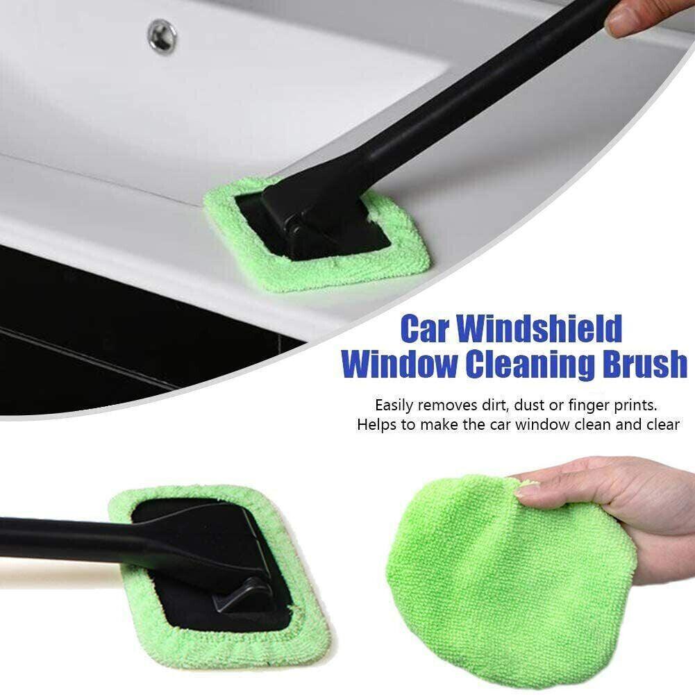 Car Window Cleaner Brush Kit Windshield Wiper Microfiber Wiper Cleaner Cleaning Brush Auto Cleaning Wash Tool With Long Handle - Evallys.com # #