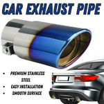 Car Exhaust Pipe Tip Rear Tail Throat Muffler Stainless Steel Round Accessories - Evallys.com # #