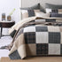 Y-PLWOMEN Quilt 100% Cotton King Size Quilt Set, Brown Khaki Black White Patchwork Plaid Bedspread, Lightweight Reversible Soft Summer Quilt Bedding Set, 3-Pieces - Evallys.com # #