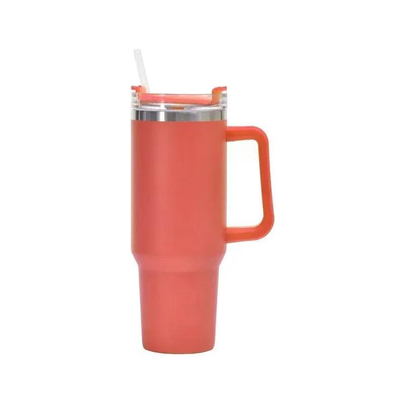 40Oz Cafe Mug Insulated Tumbler with Handle Lids Straw Stainless Steel Coffee Termos Cup Car Vacuum Flasks Portable Water Bottle - Evallys.com # #