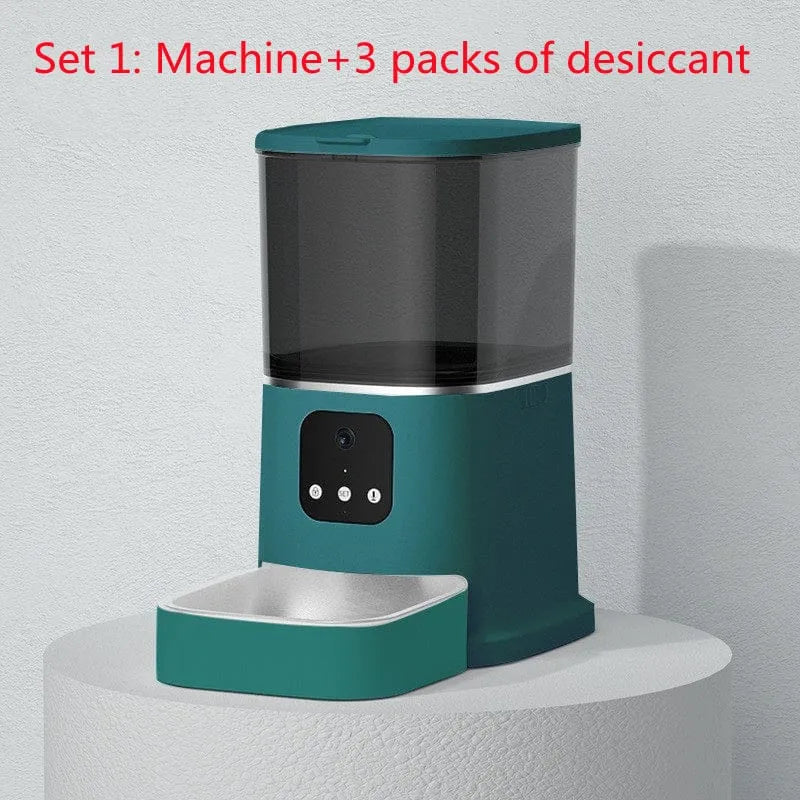 Pet Automatic Feeder Large Capacity Smart Voice Recorder APP Control Timer Feeding Cat Dog Food Dispenser With WiFi Pet Bowl - Evallys.com