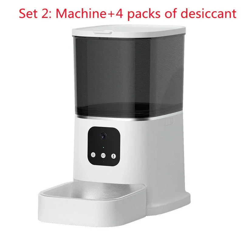 Pet Automatic Feeder Large Capacity Smart Voice Recorder APP Control Timer Feeding Cat Dog Food Dispenser With WiFi Pet Bowl - Evallys.com