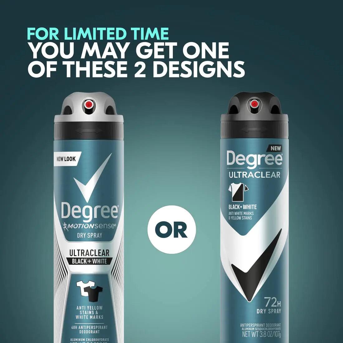 Degree Men Antiperspirant Deodorant Dry Spray Black + White Protects from Deodorant Stains Antiperspirant for Men with MotionSense Technology, 3.8 Ounce (Pack of 3) Body Deodorant - Evallys.com # #