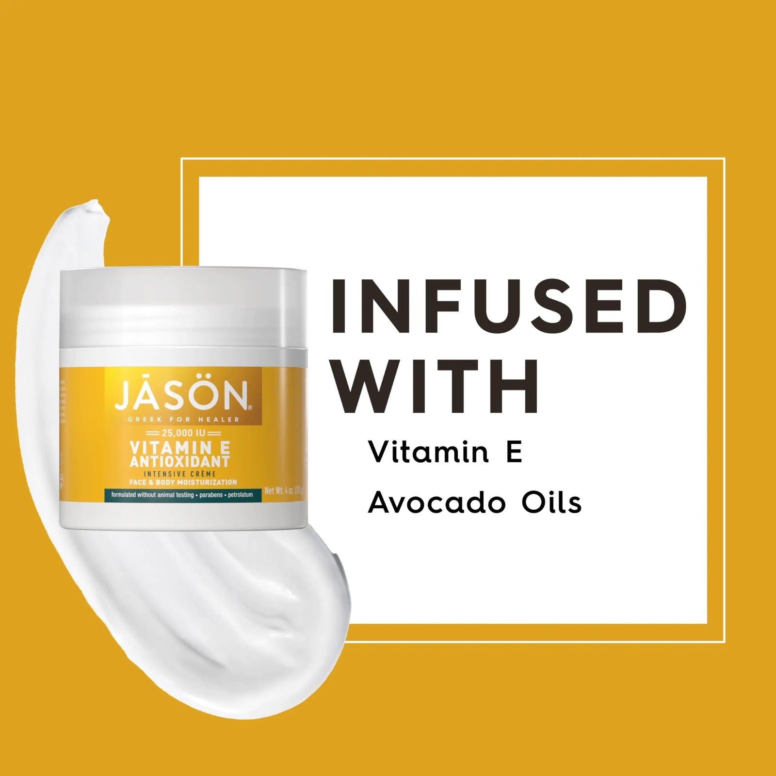 JASON Vitamin E 25, 000 IU Intensive Moisturizing Crème, For Face and Body, 4 Fluid Ounces 25000 IU - Evallys.com # #